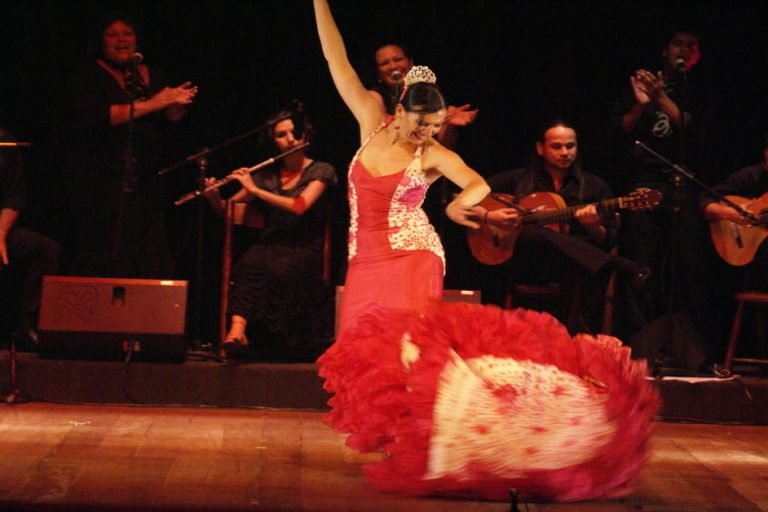 mujer con zapatos bailando flamenco